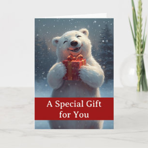 Tarjeta Regalo especial de Navidad para ti con oso polar