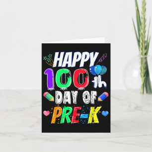 Tarjeta Regalo Feliz 100 Días De Escuela 100 Días De Pre-k
