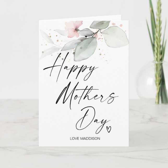 Tarjeta Regalo feliz del Día de la Madre para mamá de hija (Anverso)