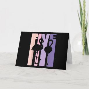 Tarjeta Regalo lindo de cumpleaños número 5 soy Flamingo s