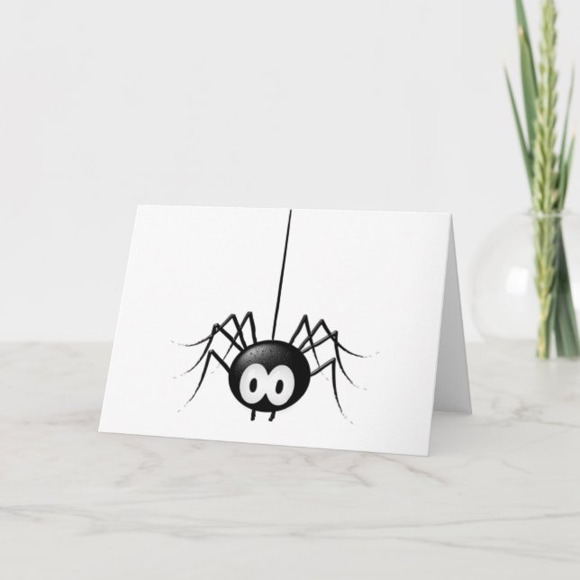 Tarjeta Regalo lindo de Halloween de la araña negra (Anverso)