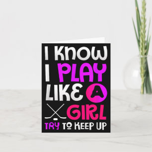 Tarjeta Regalo para amante del hockey Juega como una chica