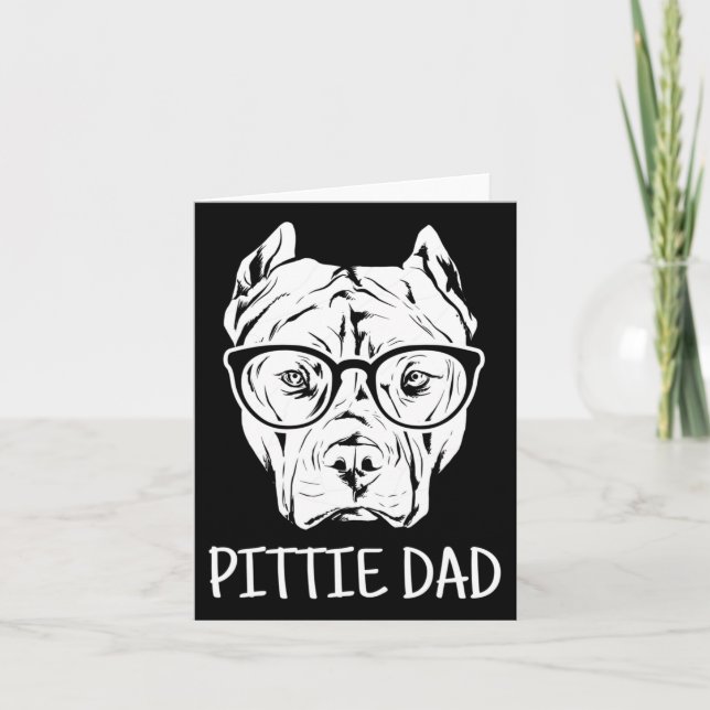 Tarjeta Regalo para amantes de perros Pittie Dad Pitbull (Anverso)