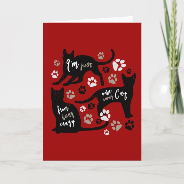Tarjeta Regalo para dueños de gatos Arte gráfico divertido (Anverso)