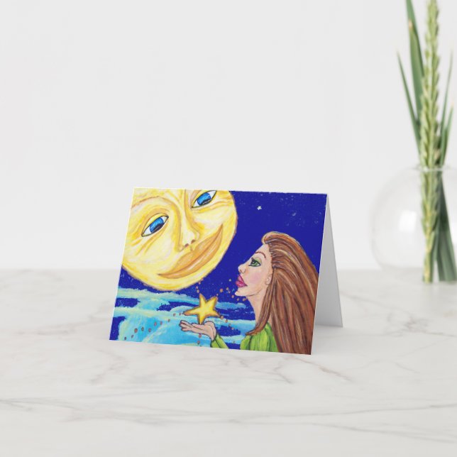 Tarjeta Regalo para la Luna Notecard (Anverso)