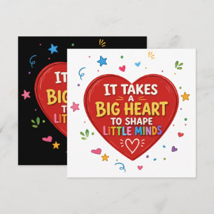 Tarjeta Regalo para maestros con forma de corazón grande y