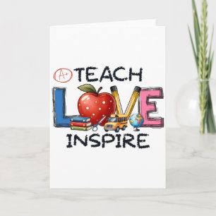 Tarjeta Regalo para maestros   Enseñar con amor e inspirac