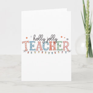 Tarjeta Regalo para maestros Profesora Holly Jolly