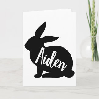 Tarjeta Regalo personalizado de conejo de Pascua de Aiden 