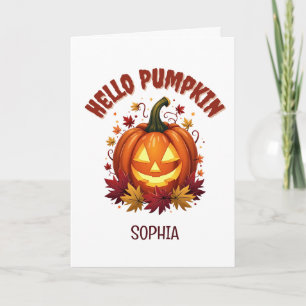 Tarjeta Regalo personalizado de Halloween 'Hola Calabaza' 