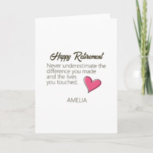 Tarjeta Regalo Personalizado de Jubilación con Nombre