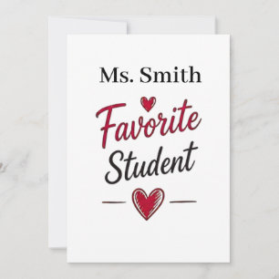 Tarjeta Regalo Personalizado de Maestro para Estudiante Fa