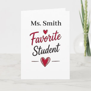 Tarjeta Regalo Personalizado de Maestro para Estudiante Fa