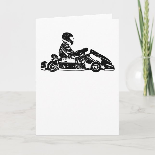 Tarjeta Regalo retro del conductor de la Carreras Go-kart  (Anverso)