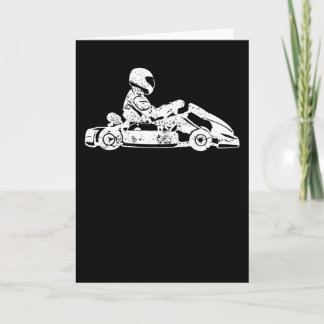 Tarjeta Regalo retro del conductor de la Carreras Go-kart