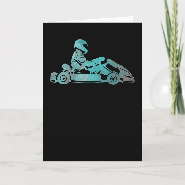Tarjeta Regalo retro del conductor de la Carreras Go-kart  (Anverso)