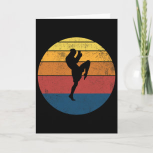 Tarjeta Regalo Retro Vintage Muay Thai Kickboxing