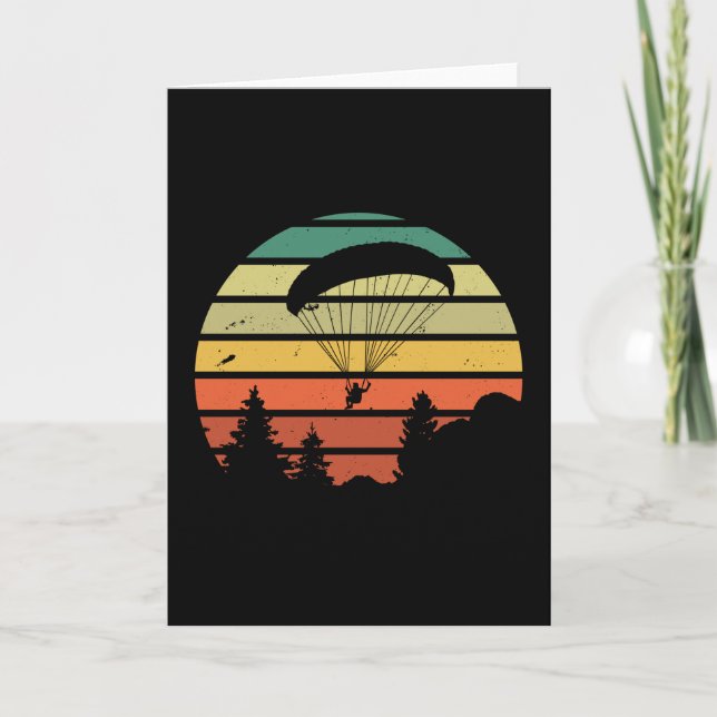 Tarjeta Regalo Retro Vintage Parapente Sunset (Anverso)