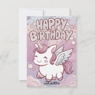 Tarjeta Regalo Saludo a Unicornio Cumpleaños