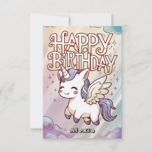 Tarjeta Regalo Saludo a Unicornio Cumpleaños