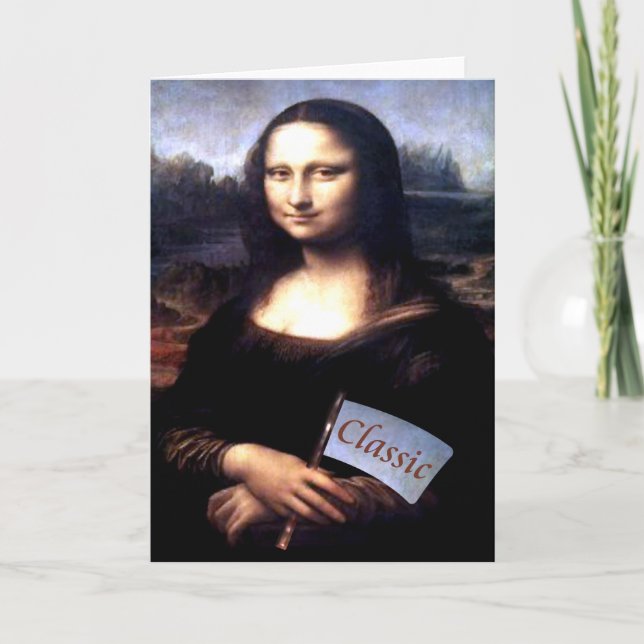 Tarjeta Regalos clásicos de cumpleaños de Mona Lisa (Anverso)