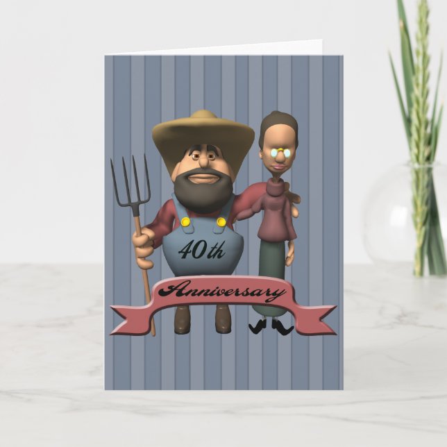 Tarjeta Regalos de 40º Aniversario de Boda (Anverso)