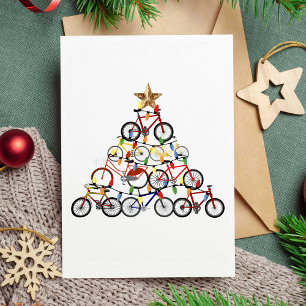 Tarjeta Regalos de adornos de árbol de Navidad con bicicle