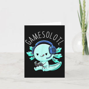 Tarjeta Regalos de Anime Gamer Axolotl Kawaii Niños Niñas 