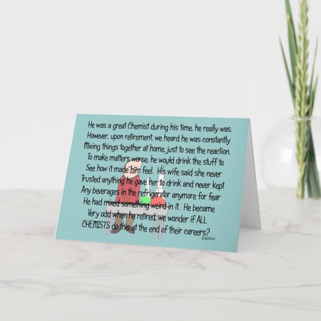 Tarjeta Regalos de arte de historias de químicos retirados (Anverso)