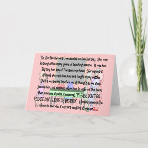 Tarjeta Regalos de arte de historias de retiro de profesor