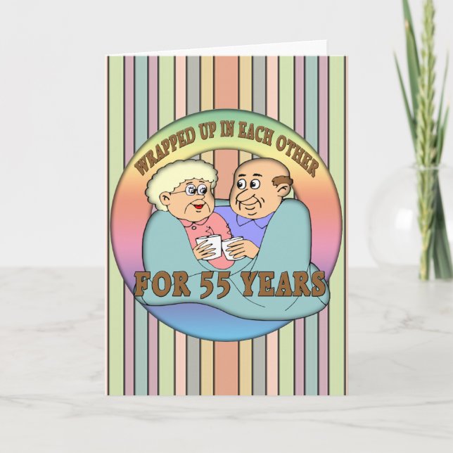 Tarjeta Regalos de Bodas de 55 Años (Anverso)