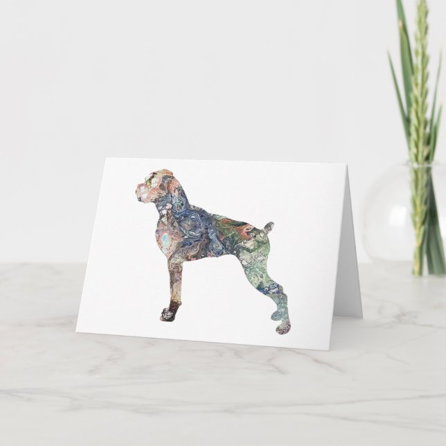 Tarjeta Regalos de boxer, perro, ideas de regalo de boxer, (Anverso)