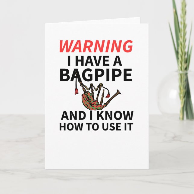 Tarjeta Regalos de cañería | Bagpiper Scottish Lover (Anverso)