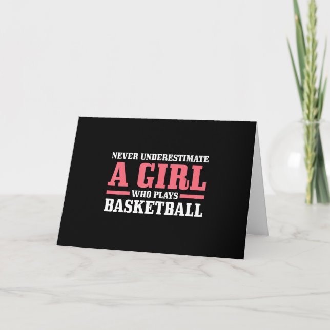Tarjeta Regalos de chica de baloncesto para chicos (Anverso)