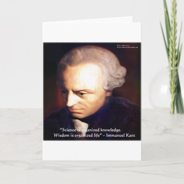Tarjeta Regalos de citas de Immanuel Kant Ciencia vs Conoc (Anverso)