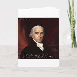 Tarjeta Regalos de citas de sabiduría de James Madison "Gu