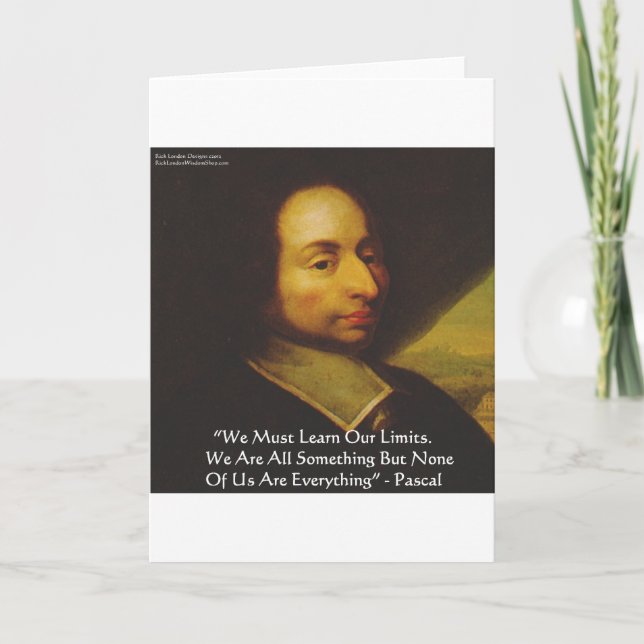 Tarjeta Regalos de citas de sabiduría de Pascal "Aprende l (Anverso)