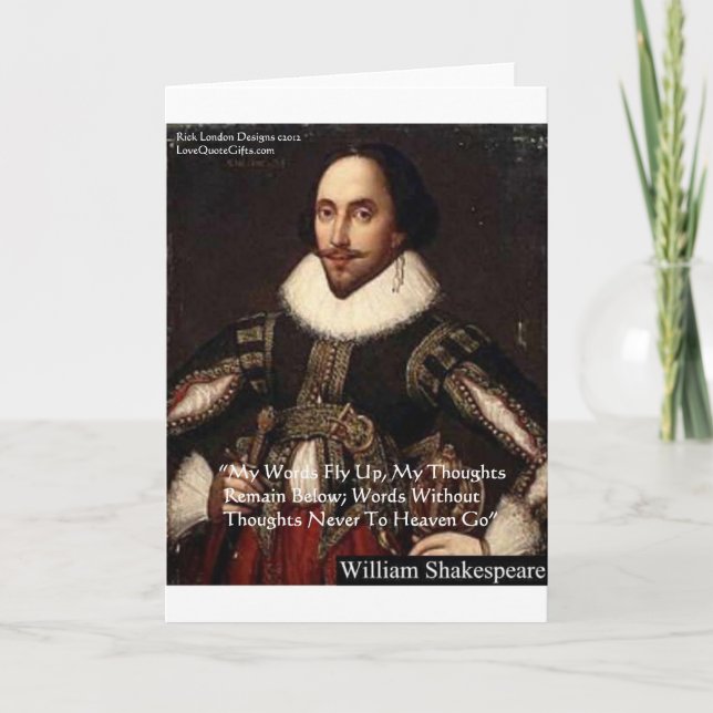Tarjeta Regalos de citas de sabiduría de Shakespeare "Pala (Anverso)