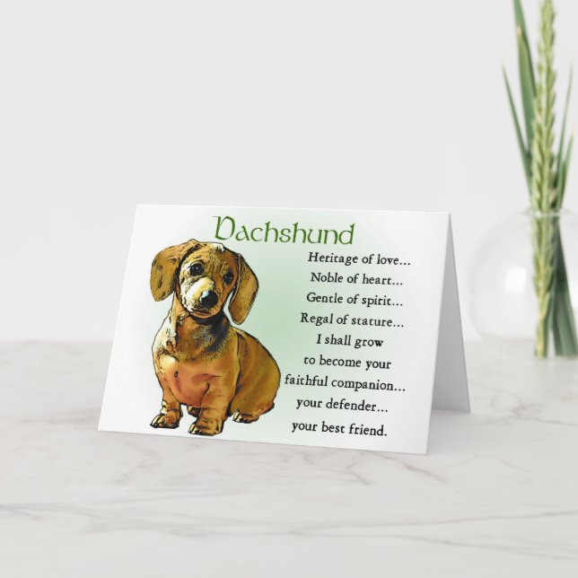 Tarjeta Regalos de Dachshund (Anverso)
