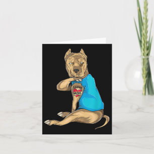 Tarjeta Regalos de Día de la Madre Perro divertido Pitbull