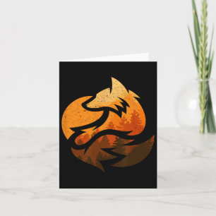 Tarjeta Regalos de diseño animal de Fox con caza de árbole