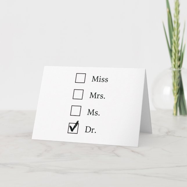 Tarjeta Regalos de doctorado para mujeres (Anverso)