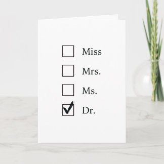 Tarjeta Regalos de doctorado para mujeres