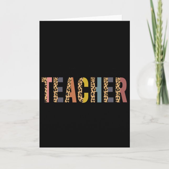 Tarjeta Regalos de educación para profesores de leopardos  (Anverso)