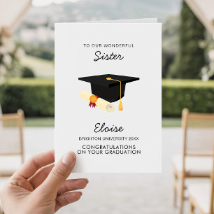 Tarjeta Regalos de Fiesta de Graduación de Hermana de Escu