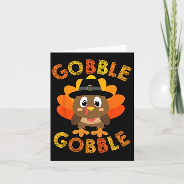 Tarjeta Regalos De Gobble Acción De Gracias Hombres Mujere (Anverso)