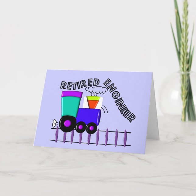 Tarjeta Regalos de ingenieros de trenes retirados (Anverso)