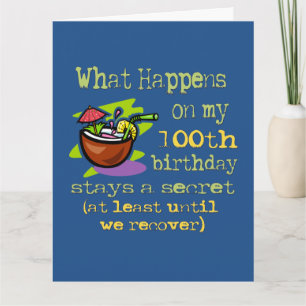Tarjeta Regalos de la Fiesta de Cumpleaños 100. Qué pasa c