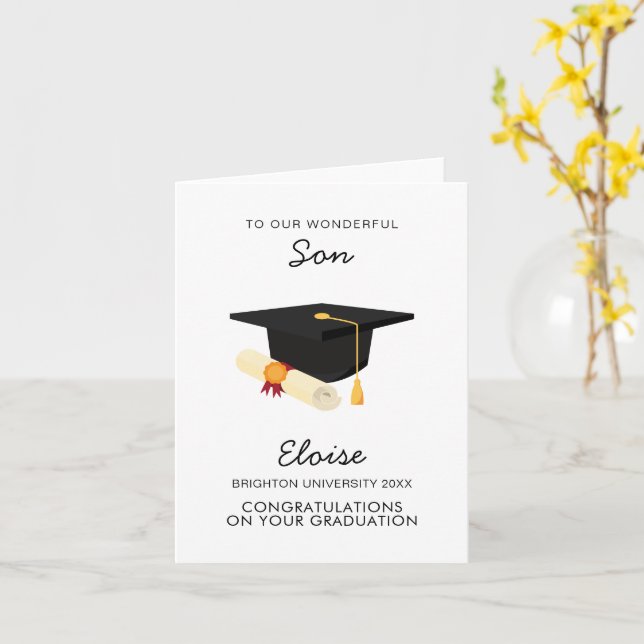 Tarjeta Regalos de la fiesta de graduación de secundaria (flor amarilla)