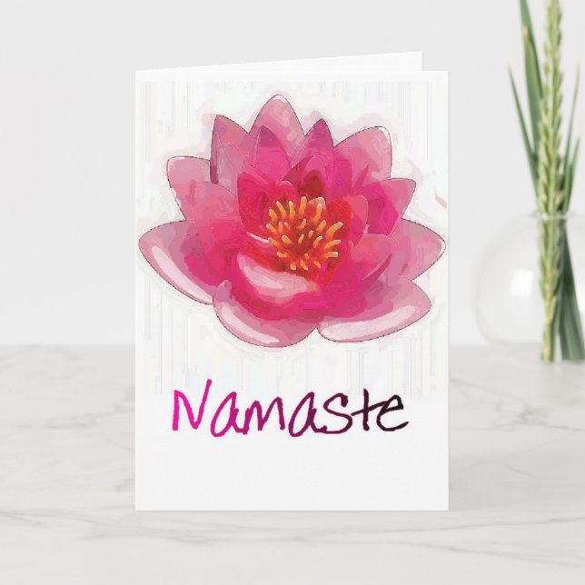 Tarjeta Regalos de la yoga de "Namaste" de la flor de (Anverso)